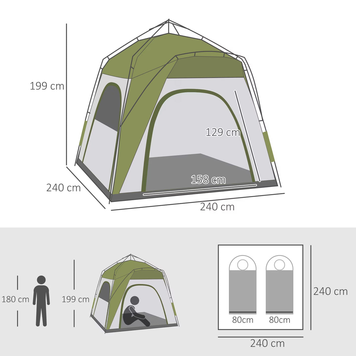Campingzelt mit Haken